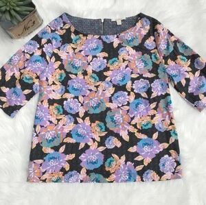 ELLA MOSS XS Delilah Floral Tweed Top